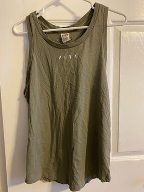 PINK Victoria's Secret Olive Green Tank Top